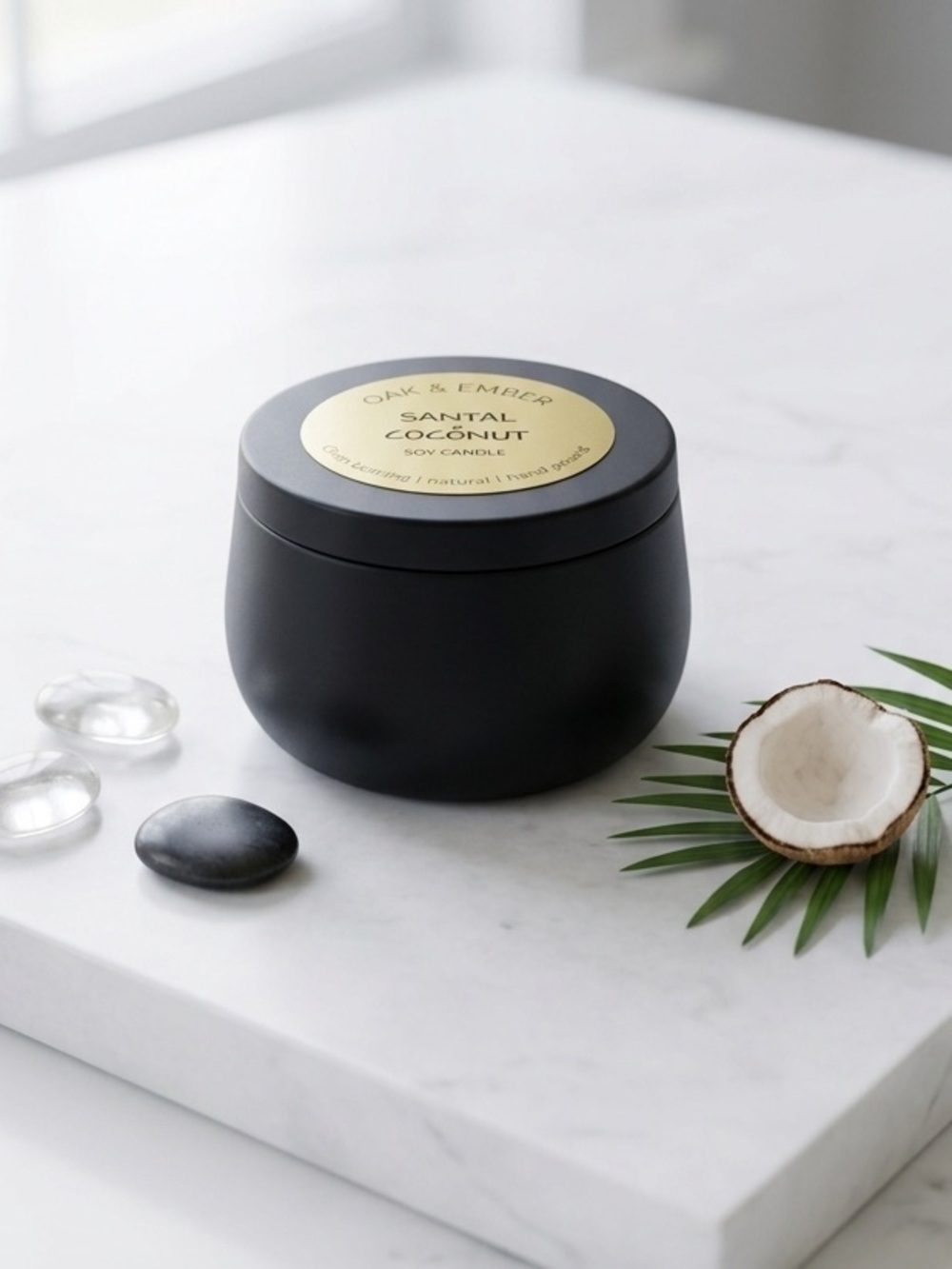 Black Santal Coconut Soy Candle